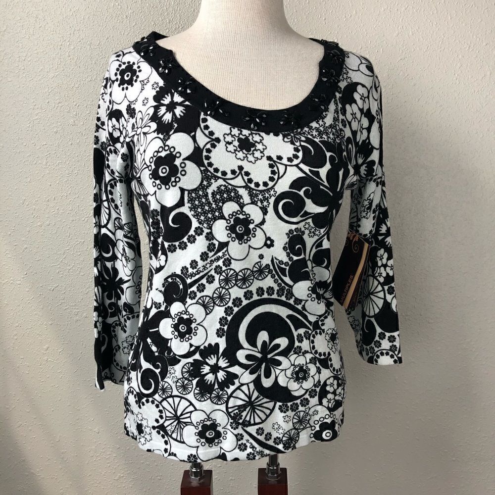 NWT Multiples 3/4 Sleeve Sweater Top Size Medium